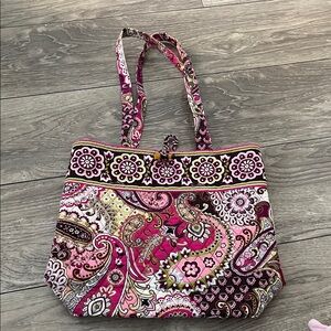 Vera Bradley Pink and Brown Paisley Tote